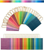 qiqee Small Mulit Color Gift Paper Bag with Handles Bulk for Rainbow Party - 8.3"x6"x3. 15" 100Pcs - Image 2