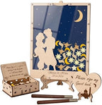 Wedding Guest Book Alternative Drop Box, Celestial Starry Night Moon Frame by Handmade
