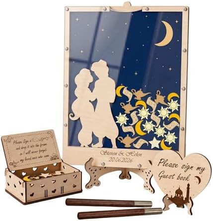 Wedding Guest Book Alternative Drop Box, Celestial Starry Night Moon Frame by Handmade