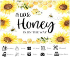 10x8ft Fabric Sunflower Bee Honeycomb Backdrop Warm Golden Hexagon Details Background Baby Shower Party Decorations Tapestry Photo Studio Props - Image 3