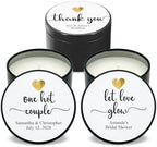 Custom Candles, Personalized Candles Gold Heart, Bulk Candles, Candle Favors, Candle Wedding Favors (Set of 10) (Black Tin), 9508825-09 by Best+Day+Ever+Spot