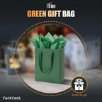 YACEYACE Green Gift Bags 20Pack, Green Gift Bags with Tissue Paper - Image 3