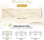 Ivory Boho Cheesecloth Table Runner 12 Pack 17x108 Inch Sheer Gauze - Image 2