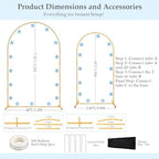 7.2FT 6FT Wedding Arch Backdrop Stand with Base Set of 2 - Image 4