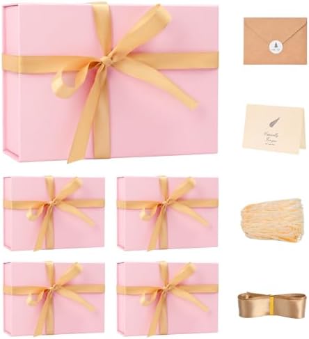 LIFELUM Pink Wedding Gift Box with Magnetic Lid for Presents, 9.5"x7"x3.5" by Lifelum