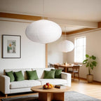 White Paper Lantern, 20-inch Flat Round Lamp Shade - Image 2