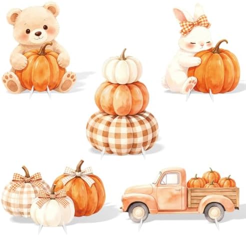 5 PCS Fall Pumpkin Baby Shower Stand Up Decor for Indoor Outdoor by WelcometoLawnIdyll