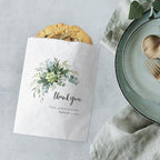 Canopy Street Personalized Lush Greenery Thank You Treat Bags / 50 Custom Event Dessert Bags / 5 3/4" x 8" Watercolor Floral Cookie Holder Wedding Anniversary Favor/Made In The USA - Image 4