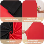 Black Red Arch Cover 7.2FT 6FT Wedding Arch Backdrop Covers Set of 2 Stretchy Spandex Balloon Arch Backdrop for Graduation Baby Bridal Shower Birthday Party Decor Anniversary Banquet Photo Background - Image 7