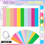 TaoBary Colorful Party Decorations 600 Sheet Paper Chain - Image 4
