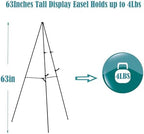8Pack 63in Easel Stand for Signs,Adjustable Instant Floor Display Easels - Image 5