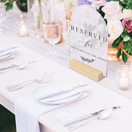 20 Pack Frosted Acrylic Arch Sign with Wood Stand- 5x7 Inch Blank Arch Acrylic Sheets with 4 Inch Wood Base, DIY Frosted Arch Sign Blank for Wedding Table Numbers - Image 5