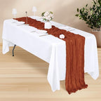 28 Pack Terracotta Cheesecloth Table Runner 17x108 Inch Semi Sheer Boho Gauze Cheese Cloth Fabric Table Runners, for Wedding Party Baby Shower Birthday Home Decor Garden Farmhouse - Image 3