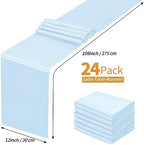 SiinvdaBZX 24 Pcs Light Blue Satin Table Runner 12 x 108 inches Long - Image 4