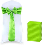 MDS® Pack of 25 Satin Chair Sashes for Wedding & Events – Parrot Green by MDS