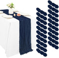 20 Pack Cheesecloth Table Runner 17 x 108 Inch, Navy Blue by REWOMC