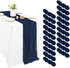 20 Pack Cheesecloth Table Runner 17 x 108 Inch, Navy Blue by REWOMC
