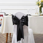 Black Satin Chair Sashes, 6 x 108 inch, 50 Pcs - Image 4
