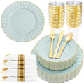 175PCS Sage Green Plastic Plates Heavy-Duty for Party & Baby Shower by Joyido