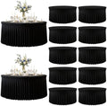 12 Pack Black Round Spandex Tablecloths, 5FT/60In Fitted Stretchy Table Cloth with Skirt, Washable Tablecloth, Circle Wrinkle Free Table Cover for Wedding Party Dining Banquet Events by Torrowsrort