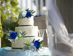 CherishedMoments 3Pcs Pre-Made Cake Flowers,Navy Blue Wedding Cake Decor - Image 4