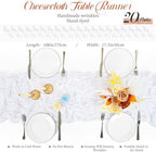 Teruntrue 20 Pack White Cheesecloth Table Runner 17x108 Inch, Boho Gauze Sheer Fabric Cheese Cloth Table Runners for Wedding Party Bridal Shower Baby Shower Birthday Home Decor Garden Farmhouse - Image 2