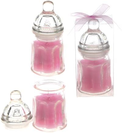 Lunaura 12 pcs Scented Baby Powder Pink Glass Baby Bottle Container Candles, Palm Wax Candle, Baby Shower Gifts, Decorative Accent, Home Décor, Memory Keepsake, Party Favors, Centerpieces - Image 2