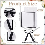 AHANDMAKER 24Pcs Small Gift Packing Bags with Ribbon 5.11 x 2.36 x 5.5 Inch Gift Bags Black Treat Boxes for Birthday Wedding Baby Shower Christmas Store Retail Party Decorations - Image 2