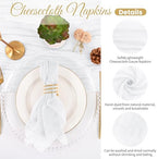 100 Pack White Cloth Napkins 20x20Inch Cheesecloth Napkins - Image 3