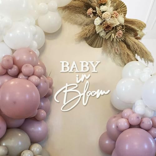 Baby in Bloom Decorations includ “Baby in Bloom” Letter Sign, Pink Sage Green Balloon Garland Arch Kit, Baby Boxes with Letters, Backdrop - Image 7