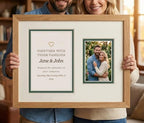 Poster Palooza Wedding Invitation Display Frame 10.75x12.75 in Bronze With White and Metallic Gold Double Mat for 5x7 Standard Keepsake | USA Made - Image 5