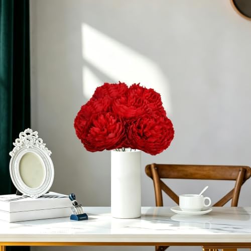 Peonies Artificial Flowers Bulk, 4.7’’ 56 Pcs Fake Peonies -Dark Red - Image 6