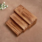 DAOYOUSKY Set of 3 Wooden Rustic Cupcake Stand for 24 Cupcakes, Stepped Wood Display Stand for Weddings, Tiered Party Buffet Table Display Nesting Riser for Food , Dessert, Cookie, Craft Show, Burnt - Image 3