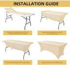 10-Pack 6ft Spandex Table Covers for Rectangle Standard Folding Tables - Wrinkle Resistant Stretch Tablecloths - Ultimate Fitted Table Protector for Parties, Banquet, Wedding - Image 5