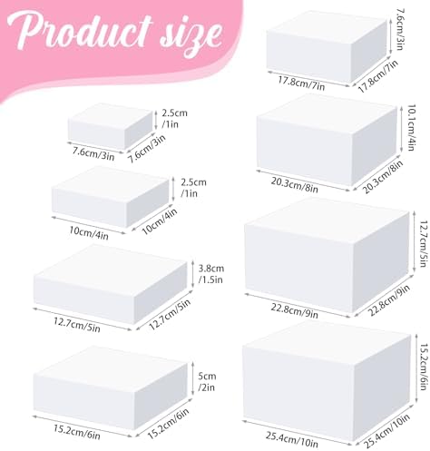Geelin 8 Pack Acrylic Buffet Display Risers for Food Jewelry,White,Flat - Image 3