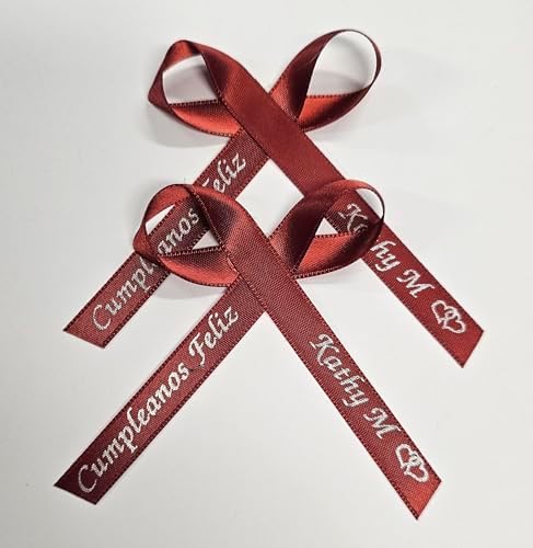 25 Personalized Ribbons Assesmbled Bows Custom Bridal Shower Favor Party Favors Wedding Bridesmaid Memorial Ribbons Funeral Baby Invitations Mis XV años Quinceanera (Rust) - Image 5