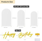 HAINARverS Set of 3 Stretchy Arch Backdrop Covers, White, 6/6.6/7.2FT - Image 2