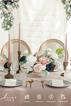 Ling's moment Artificial Pink Flowers Combo, Dusty Rose & Navy, Grand - Image 2