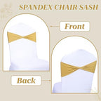 MDS Pack of 125 Spandex Chair Sashes Without Slider Buckles – Gold - Image 4