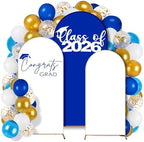 Foilswirl 2026 Graduation Decorations Class of 2026 Arch Backdrop Cover (4/5/6ft) Balloon Arch Cover Spandex Backdrop Blue White Golden Balloons for Graduation Season Class Party Decor by Foilswirl