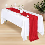 28 Pack Red Cheesecloth Table Runner 17x108 Inch Semi Sheer Boho Gauze Cheese Cloth Fabric Table Runners, for Wedding Party Baby Shower Birthday Home Decor Garden Farmhouse - Image 3