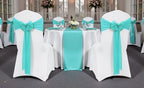 MDS Pack of 75 Chiffon Chair Sashes for Wedding & Event Décor - Teal - Image 2