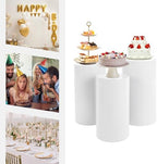 3 Pcs Round Cylinder Pedestal Stand,Dessert Cake Table Display Pillars by WBGANG