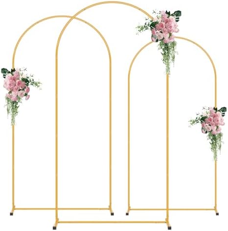Metal Arch Backdrop Stand Set of 3 (7.2/6.6/6FT), Decorative Arch Stand by Unknown