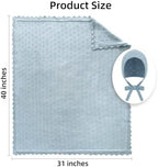 LifeTree Knit Baby Blanket & Hat, 100% Cotton Soft Swaddle & Receiving Blanket for Toddler, Lightweight & Breathable Newborn Blanket Unisex for Crib, Stroller, 31X40 Inches, Shower Registry Gift, Blue - Image 4