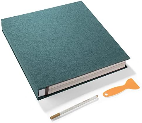 Large Photo Album Self Adhesive 4x6 5x7 3x5 8.5x11 Scrapbook Magnetic Album DIY Scrap Book Length 13 x Width 12.8 (Inches) 120 Sticky Pages Linen Cover DIY Photo Album (Dark Green) by HoneyTolly