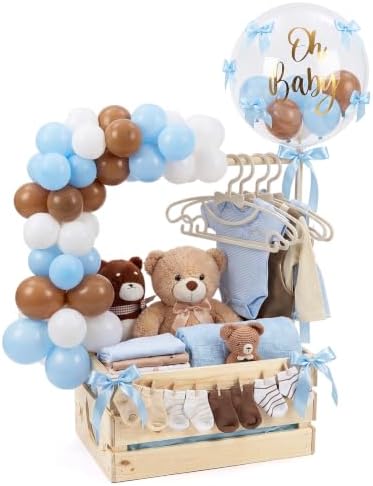 Wooden Baby Shower Crate Closet with Hanger and Rack by Acellegic