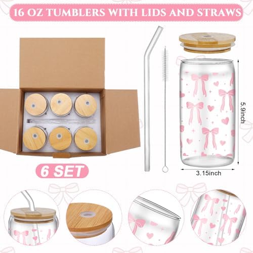 Boao 6 Set Pink Bow Baby Shower Game Prizes Gifts for Winners Guests Favors - Image 2