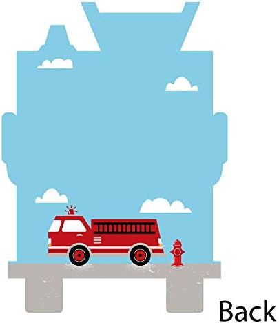 Big Dot of Happiness Fired Up Fire Truck - Shaped Thank You Cards - Firefighter Firetruck Baby Shower, Birthday Party Thank You Note Cards with Envelopes - Set of 12 (Pack of 2) - Image 4