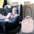 COMSE Small Woven Basket with Gift Bag and Ribbons, Gift Basket Empty, and Diaper Caddy Organizer, Diaper Basket, Baby Car Organizer - Image 7